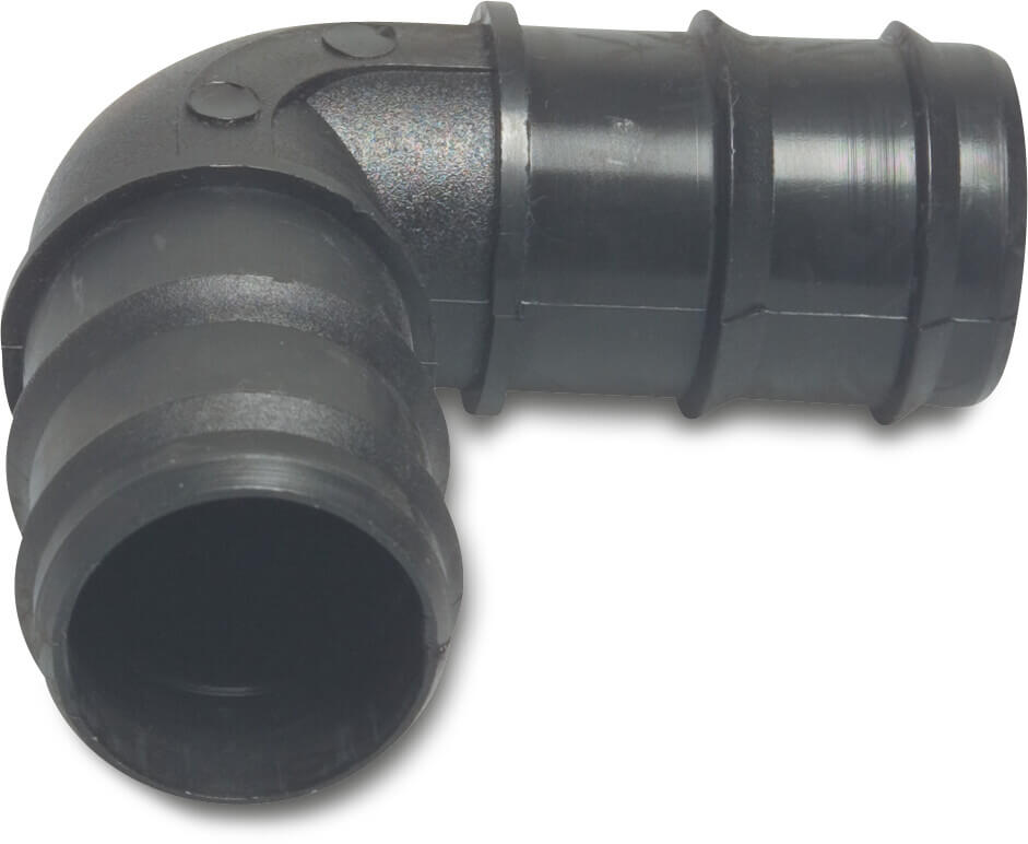 Winkel 90° PP 20 mm Tülle 4bar Schwarz P1