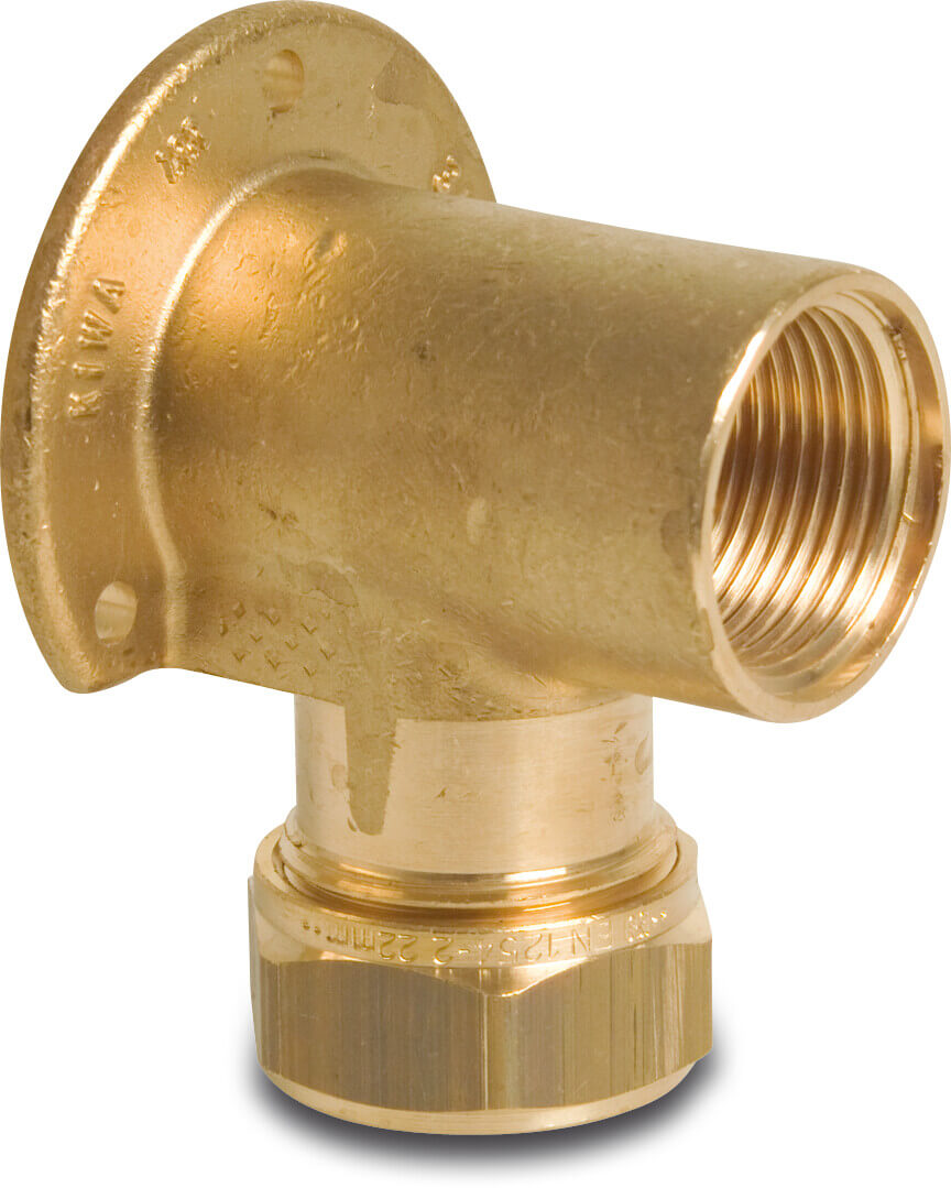 Bonfix Deck elbow 90° brass 22 mm x 3/4" compression x female thread KIWA/GASTEC
