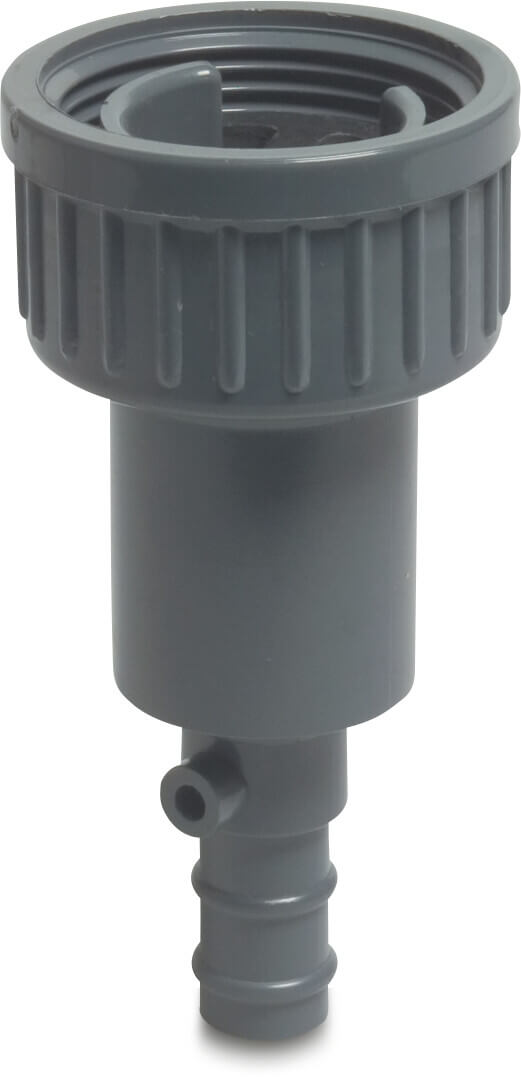 VDL Drain valve PVC-U 1 1/4" x 16 mm female thread x hose tail 6bar grey