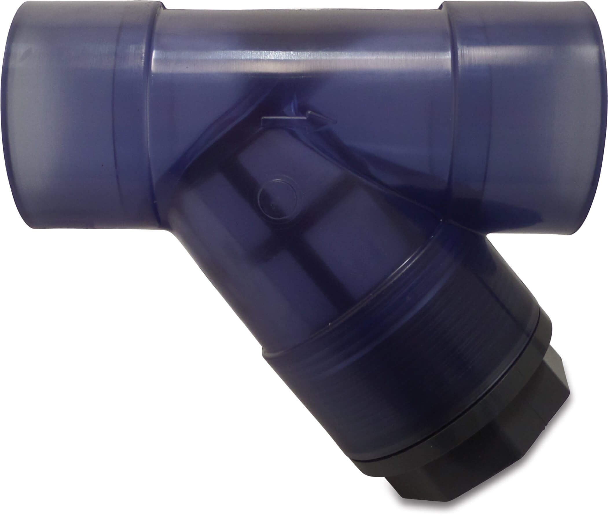 Check valve PVC-U 75 mm glue socket 6bar 500micron PVC gauze transparent