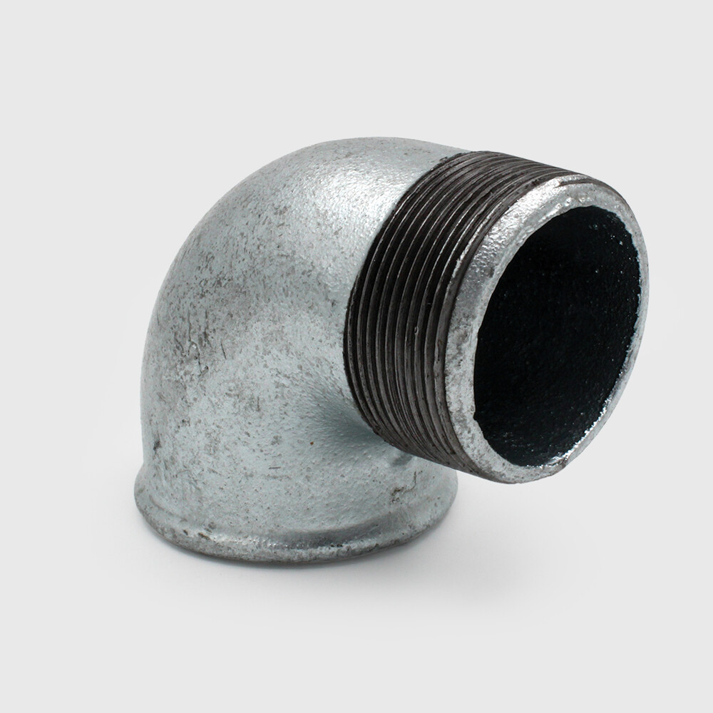 Profec Nr. 92 Elbow 90° cast iron galvanised 2 1/2" female thread x male thread 25bar DVGW