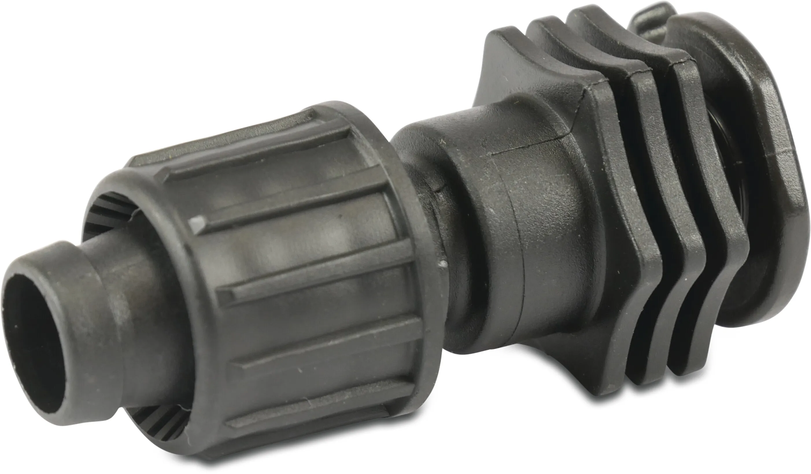 Adapter till flat slang PP 22 mm tejp x förbindelse platt slang 6bar svart