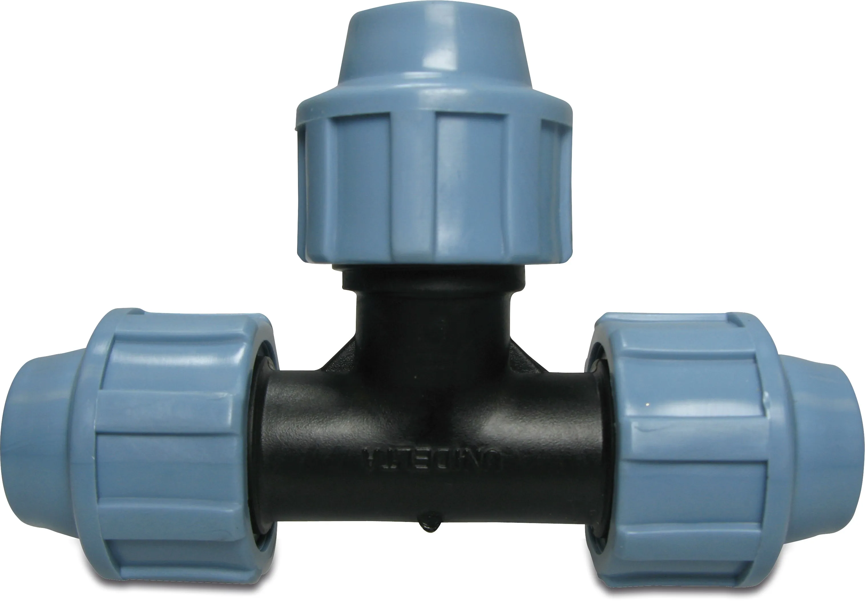 Unidelta T-Stück 90° PP 16 mm Klemm 16bar Schwarz/Blau DVGW/KIWA/WRAS
