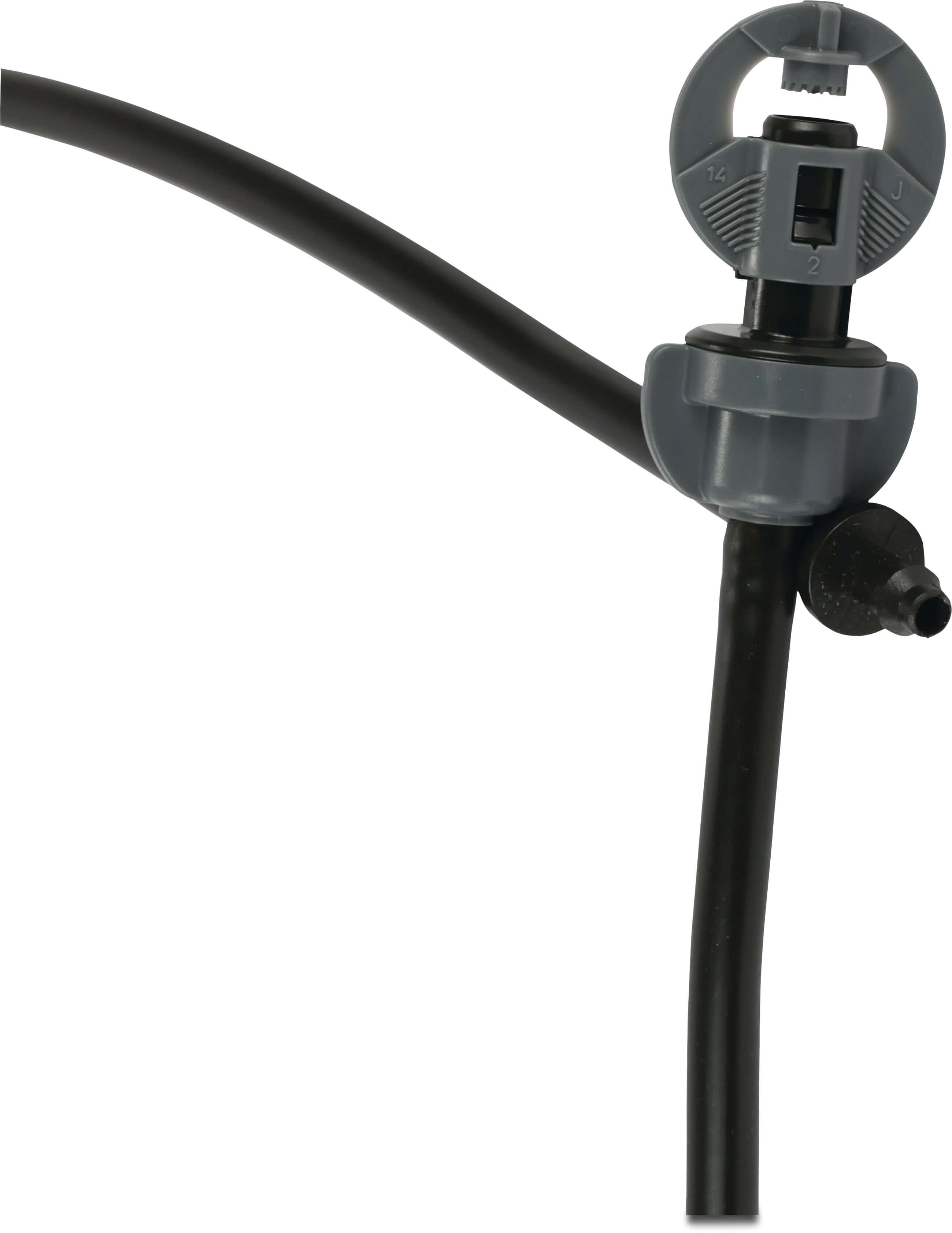 NaanDan Micro sprinkler with PES hose plastic 4/7 mm push-in 1.05 mm 360° 60cm orange type Smart Jet PC "J"-16 jets