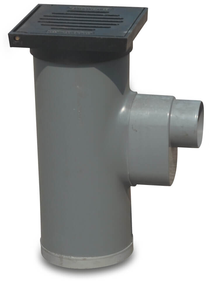 Tegelpadkolk PVC-U 250 mm x 125 mm spie grijs