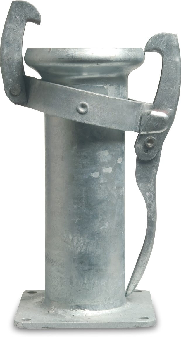 Quick coupler adaptor steel galvanised 159 mm x 6" female part Perrot x square flange type Perrot