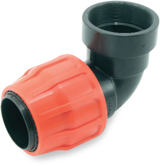 Winkel 90° PP 51 mm x 2" Klemm x Innengewinde 10bar Typ Layflat