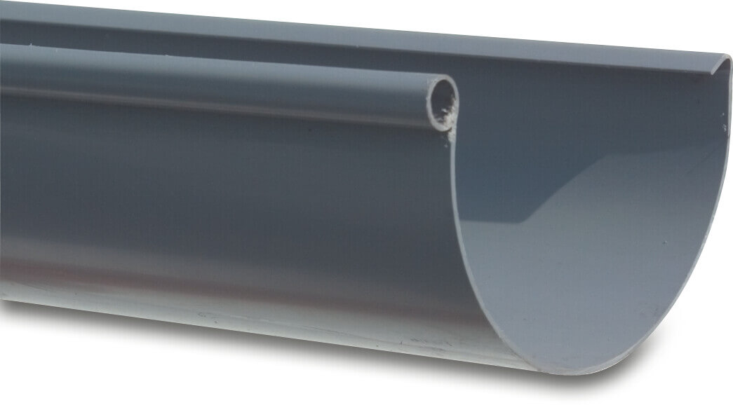 Round gutter PVC-U 125 mm grey 4m