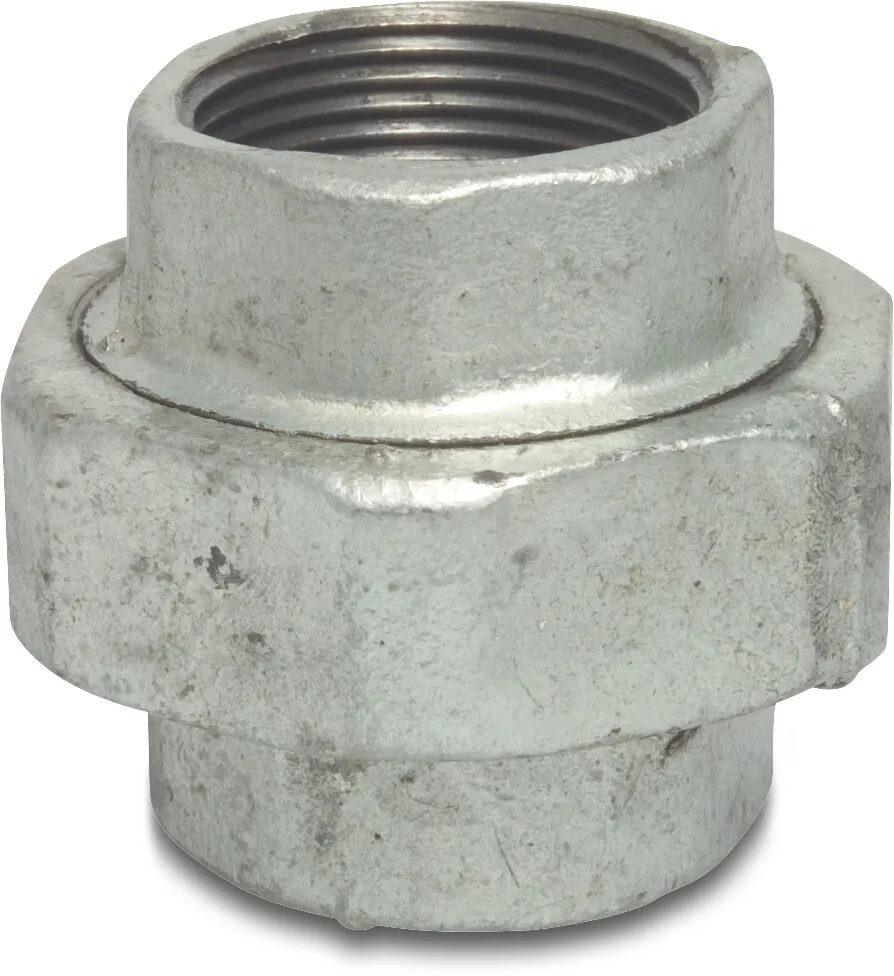 Profec Nr. 330 Union coupler cast iron galvanised 1/2" female thread 25bar DVGW type flat