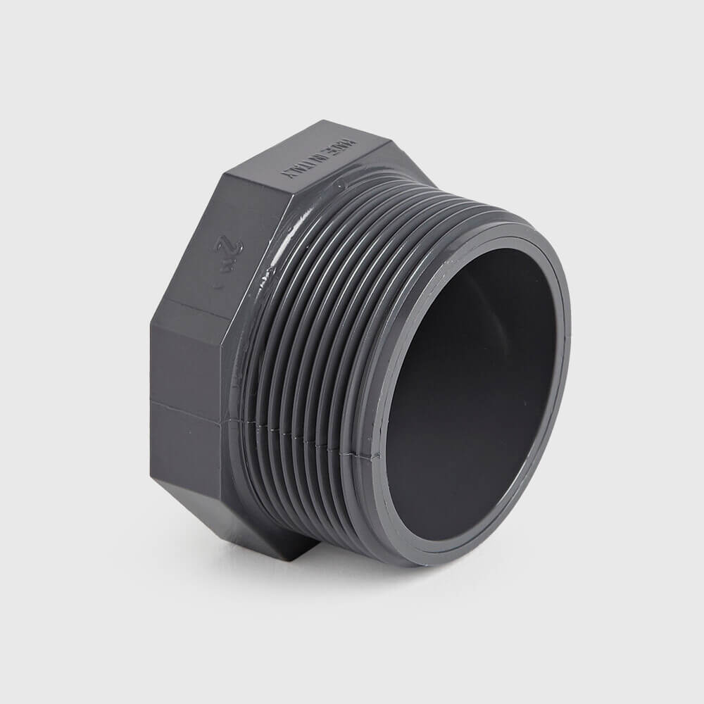 VDL Stopfen PVC-U 3" Außengewinde 10bar Grau