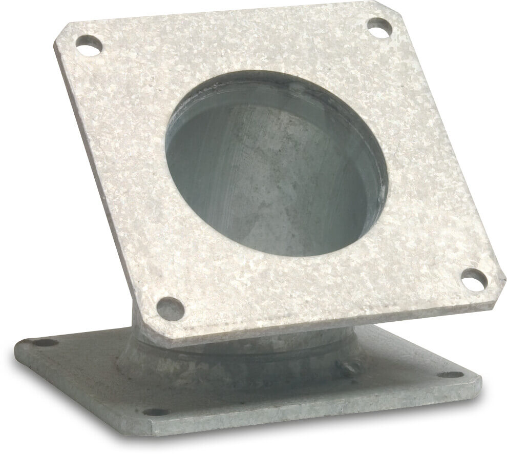 Bend 45° steel galvanised 4" square flange