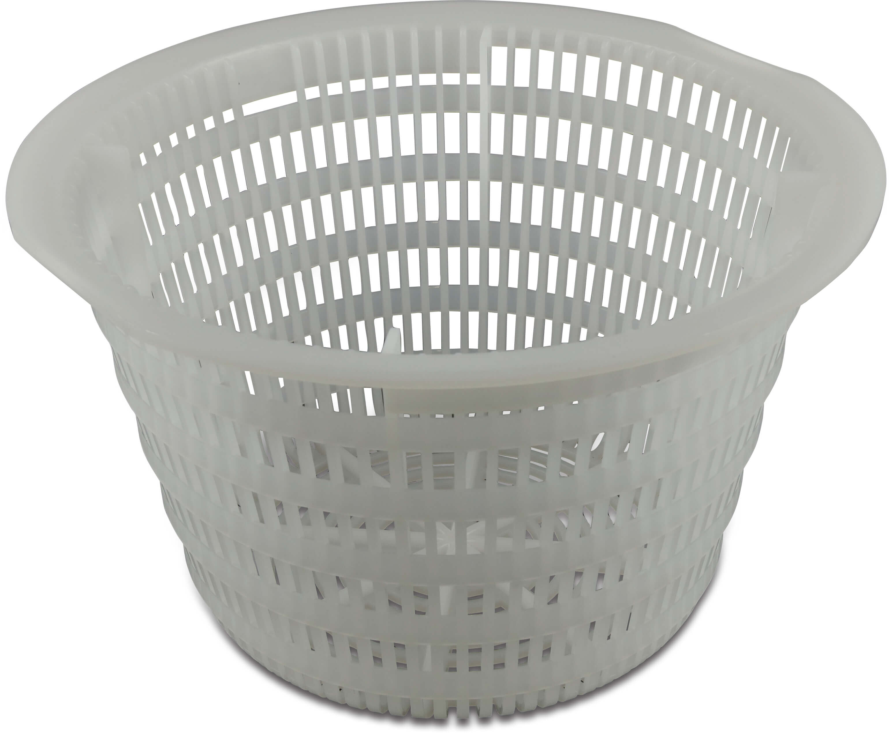 Skimmer basket with fixing fins white