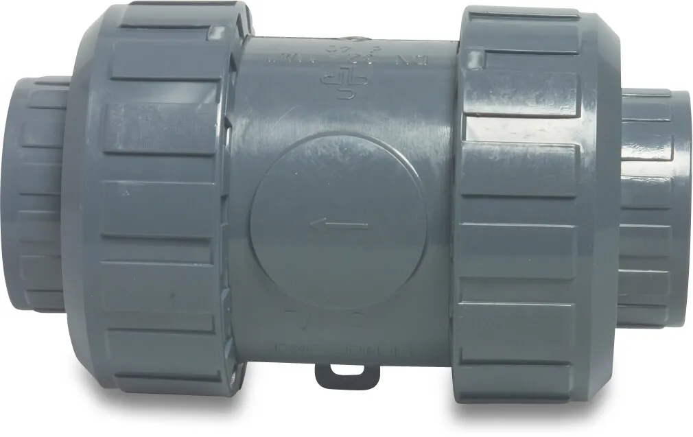 Praher Luftudlader- vakuumventil PVC-U 16 mm limmuffe 10bar grå type S4