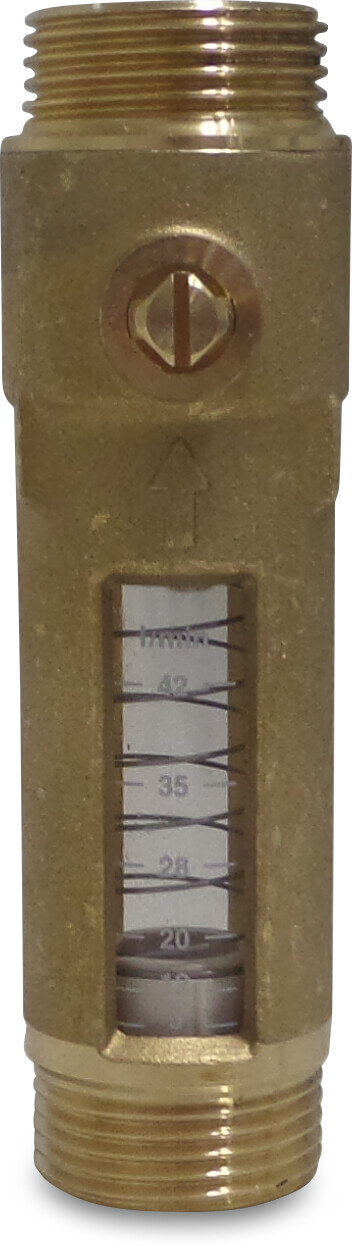 Stromingsmeter messing 3/4" buitendraad 10bar 2-12l/min DN15
