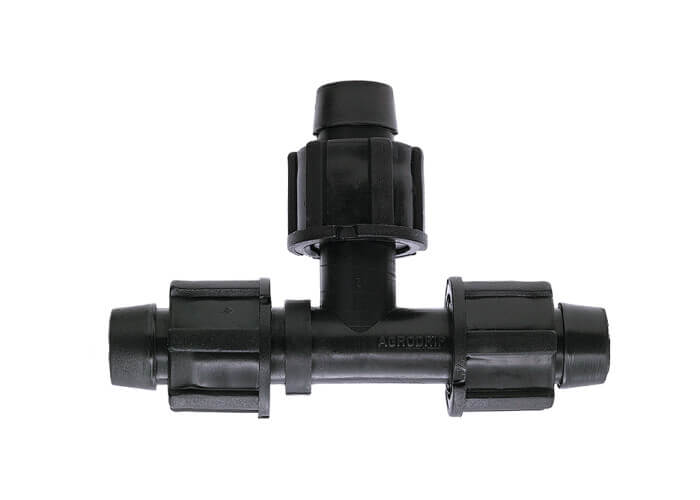 T-piece 90° PP 17 mm tape black