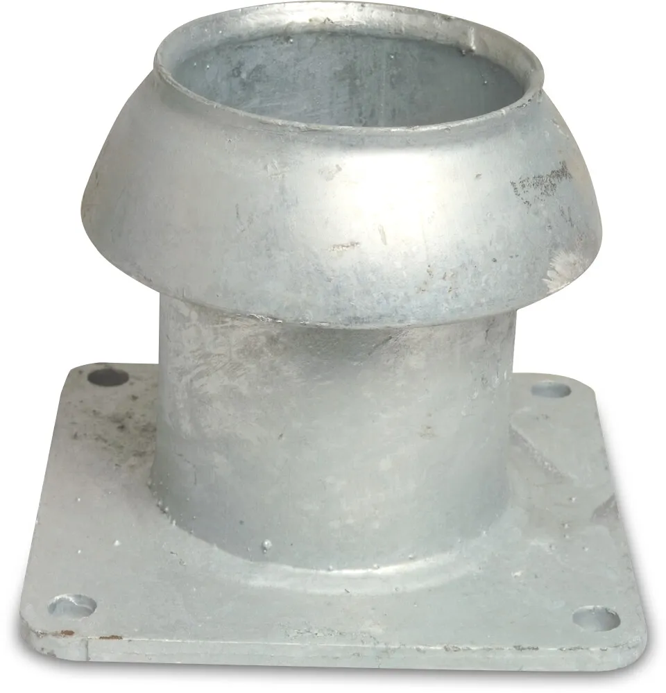 Quick coupler adaptor steel galvanised 108 mm x 4" male part Perrot x square flange type Perrot