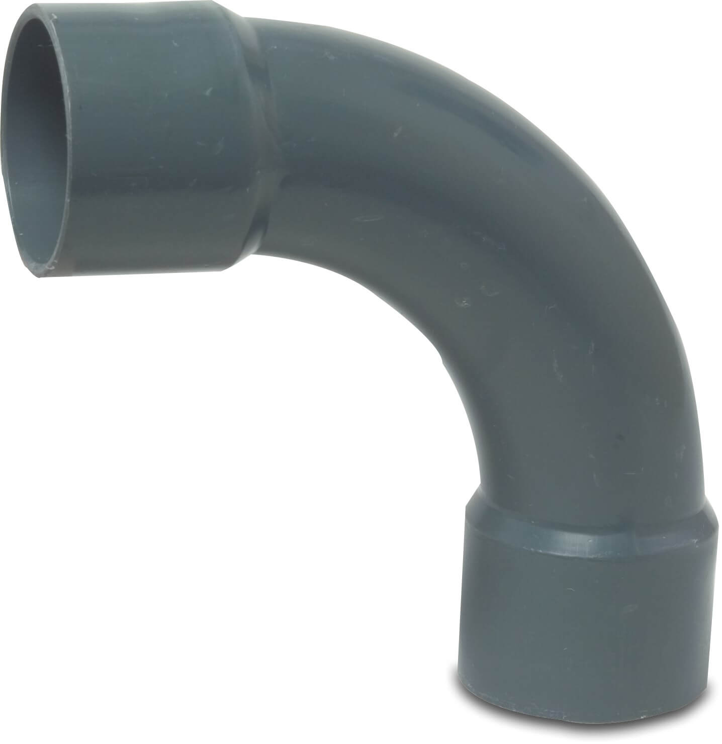 Profec Long bend 90° PVC-U 225 mm glue socket 10bar grey type made from tubing
