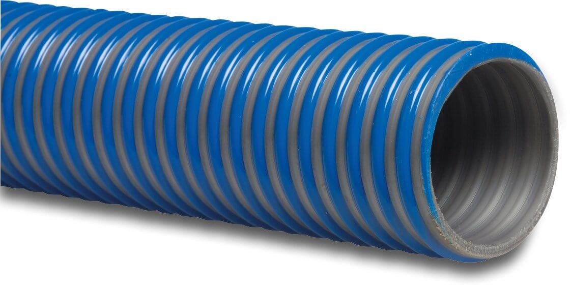 Profec Spiralsaug- und Druckschlauch PVC 25 mm 6bar 0.9bar Blau/Grau 25m type Agriflex