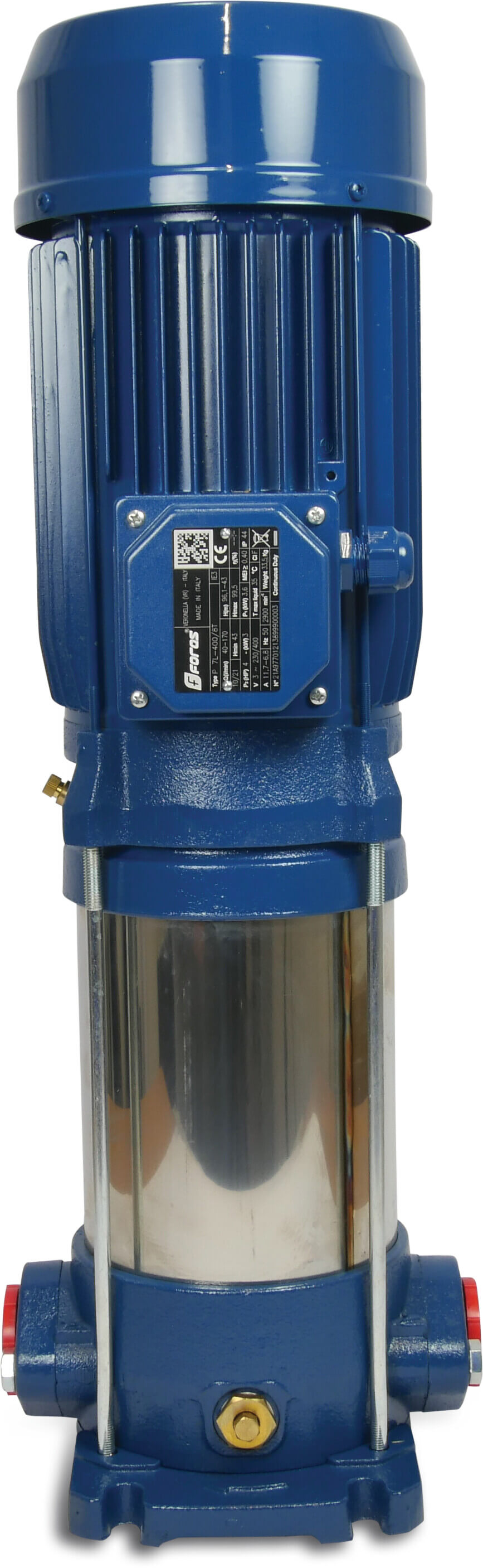 Foras Meertraps centrifugaalpomp gietijzer 1 1/4" binnendraad 5.9A 230/400VAC type P7L-400/8T - 350/7T