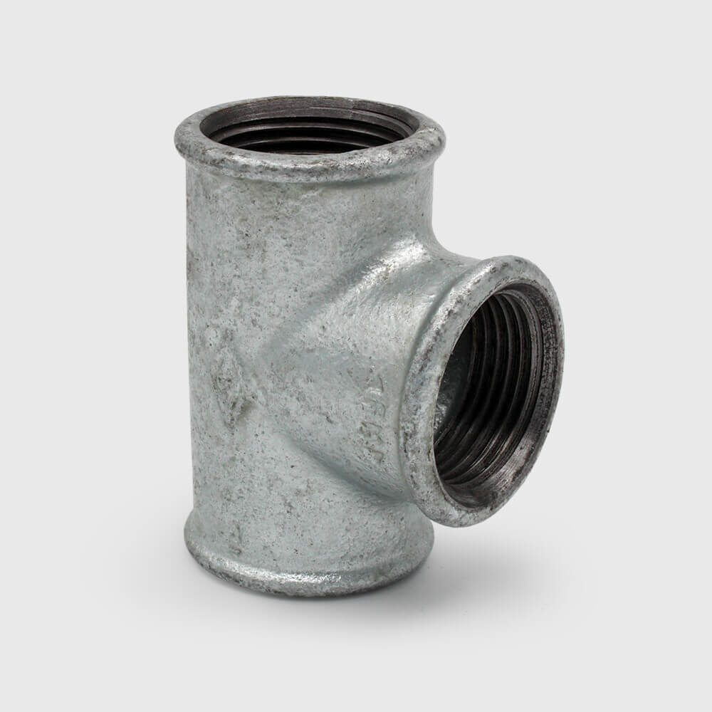 Profec Nr. 130 T-piece 90° cast iron galvanised 2" female thread 25bar DVGW