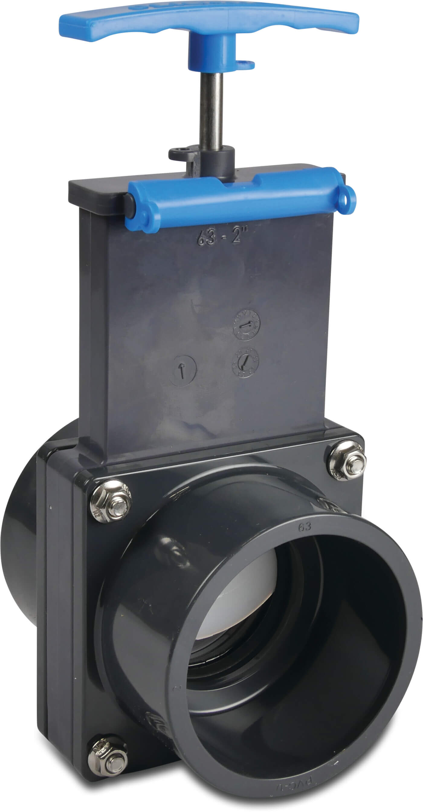 Profec Slussventil PVC-U 50 mm limsockel 3,5bar grå type 8000