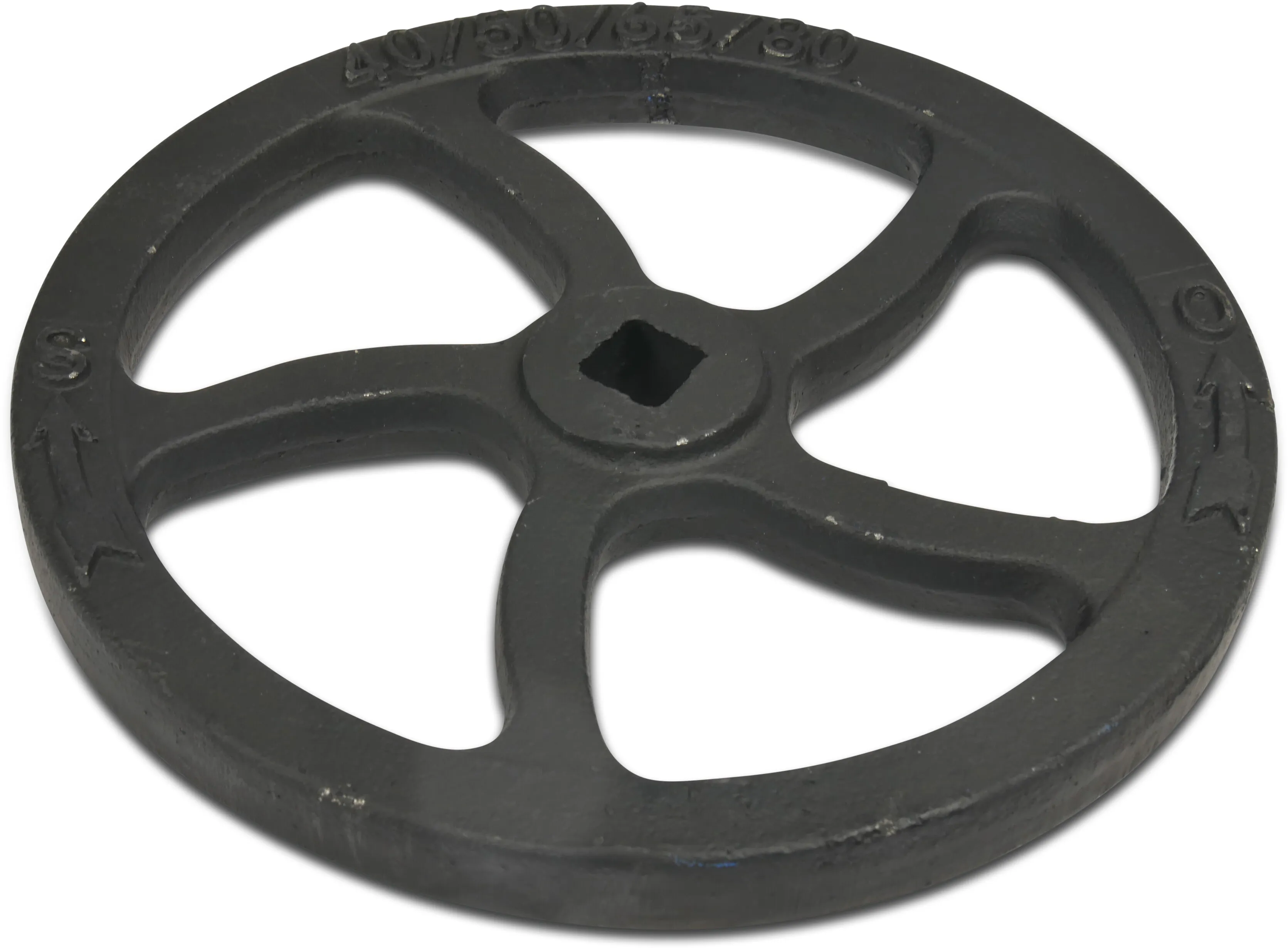 Profec Handwheel cast iron GG 25 160 mm black type 200/N hole 12 x 14mm