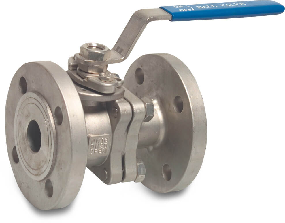 Profec 2-piece ball valve stainless steel 316 DN40 DIN flange 16bar PN10/16 type 2019