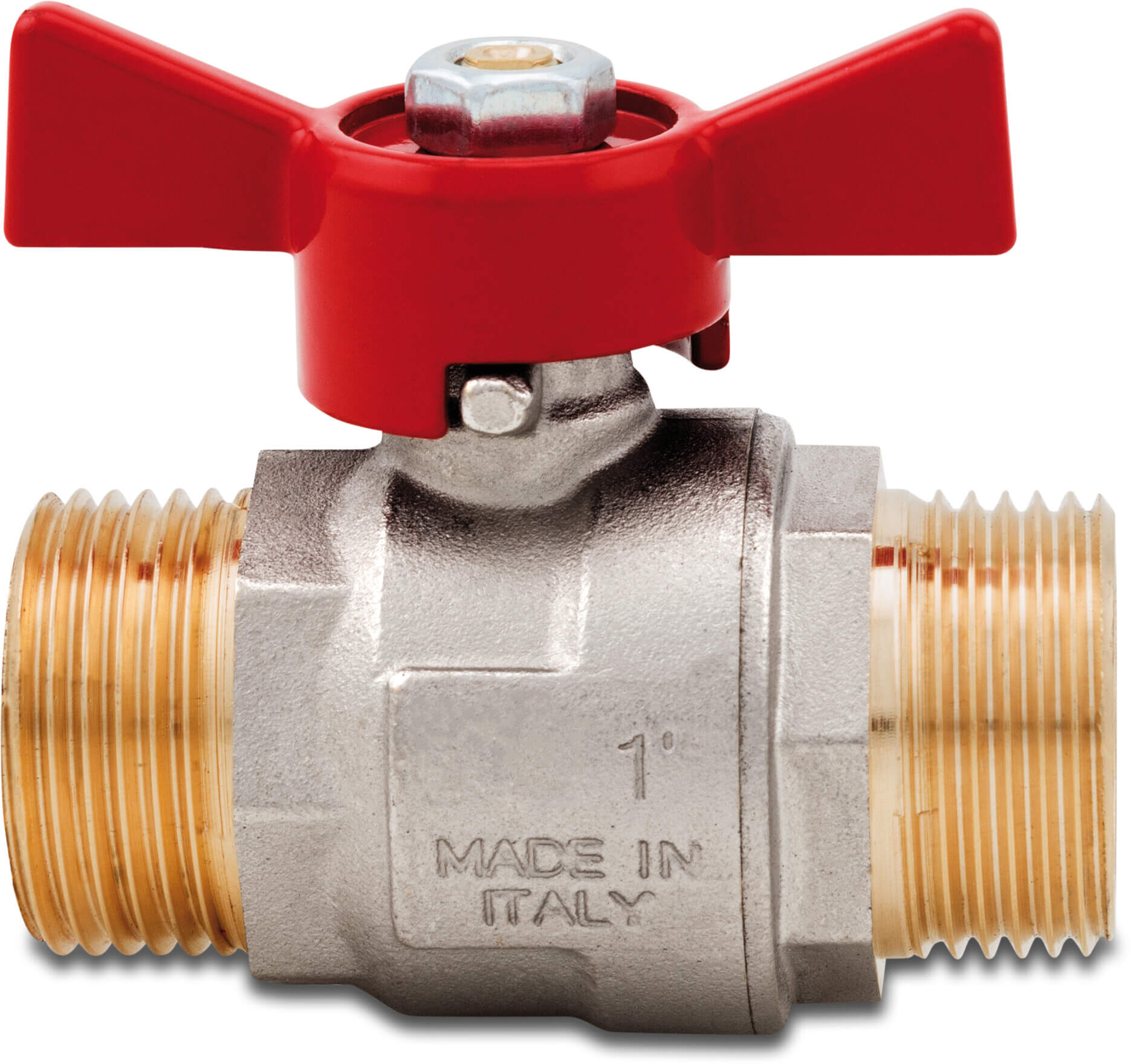 Itap Ball valve brass nickel plated 1/2" male thread 25bar type 099F