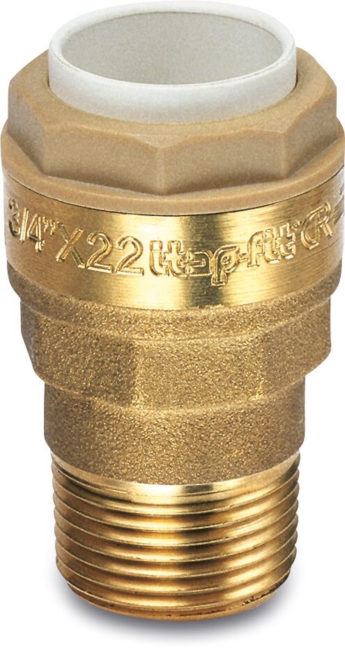 Itap Adaptor socket brass 3/8" x 12 mm push-in x male thread 20bar type 615
