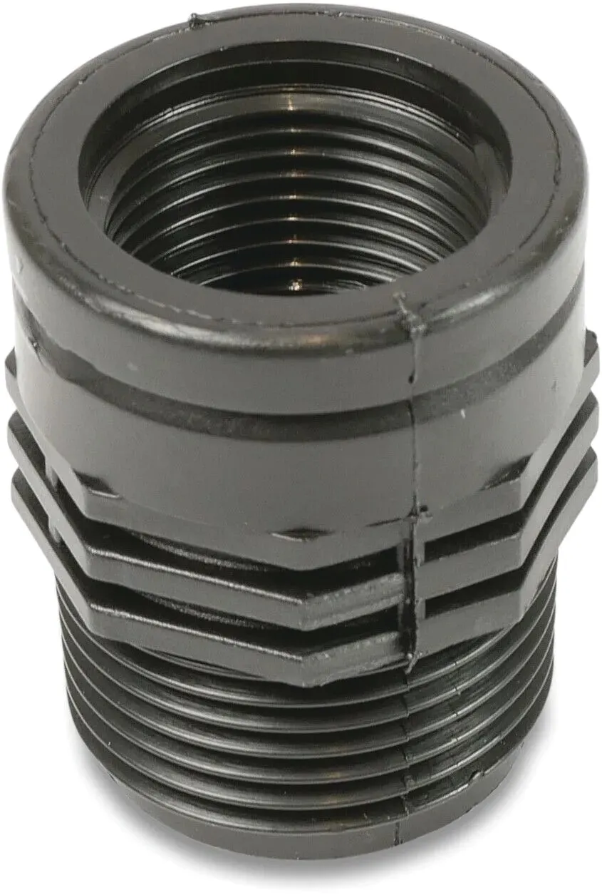 Reducer socket PP 2" x 1 1/2" female thread x male thread 10bar black