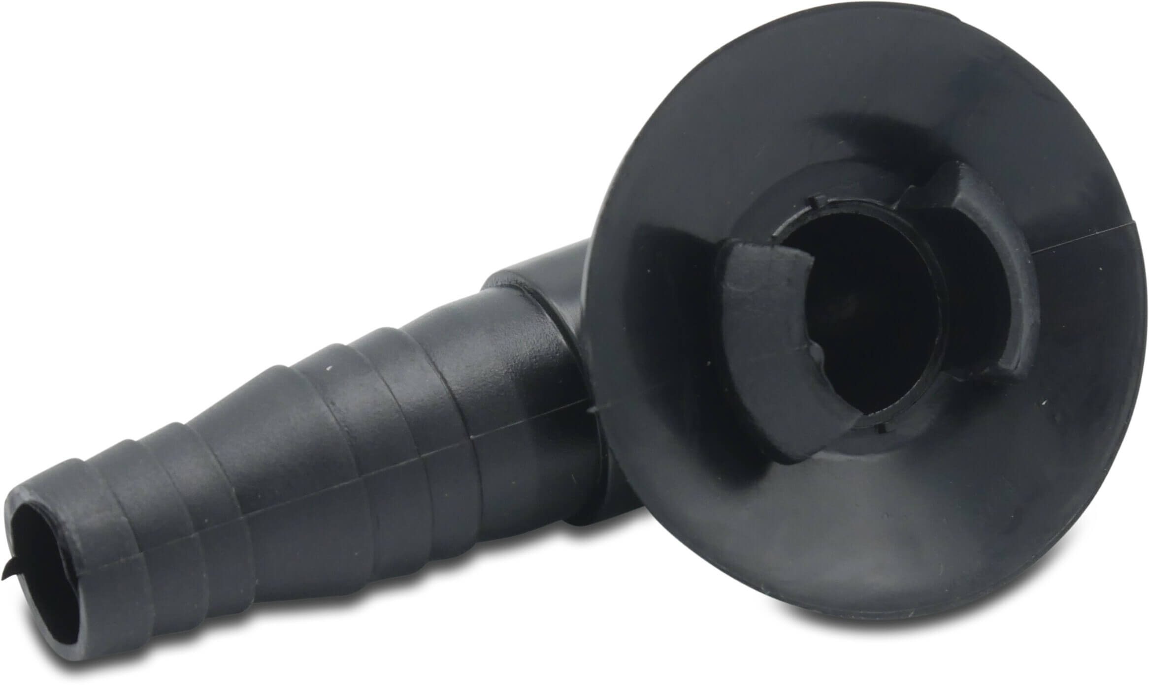 Hosetail drain outlet for heat pump black