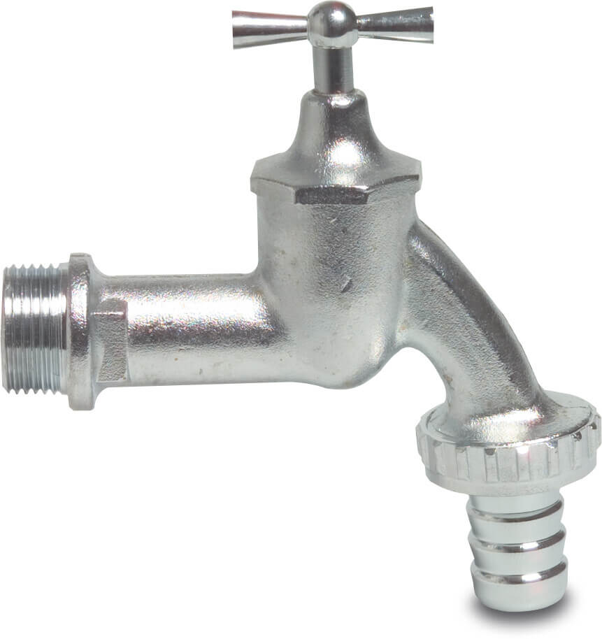 Profec Bibcock brass matt chrome plated 3/4" x 19 mm male thread x hose tail 8bar type F