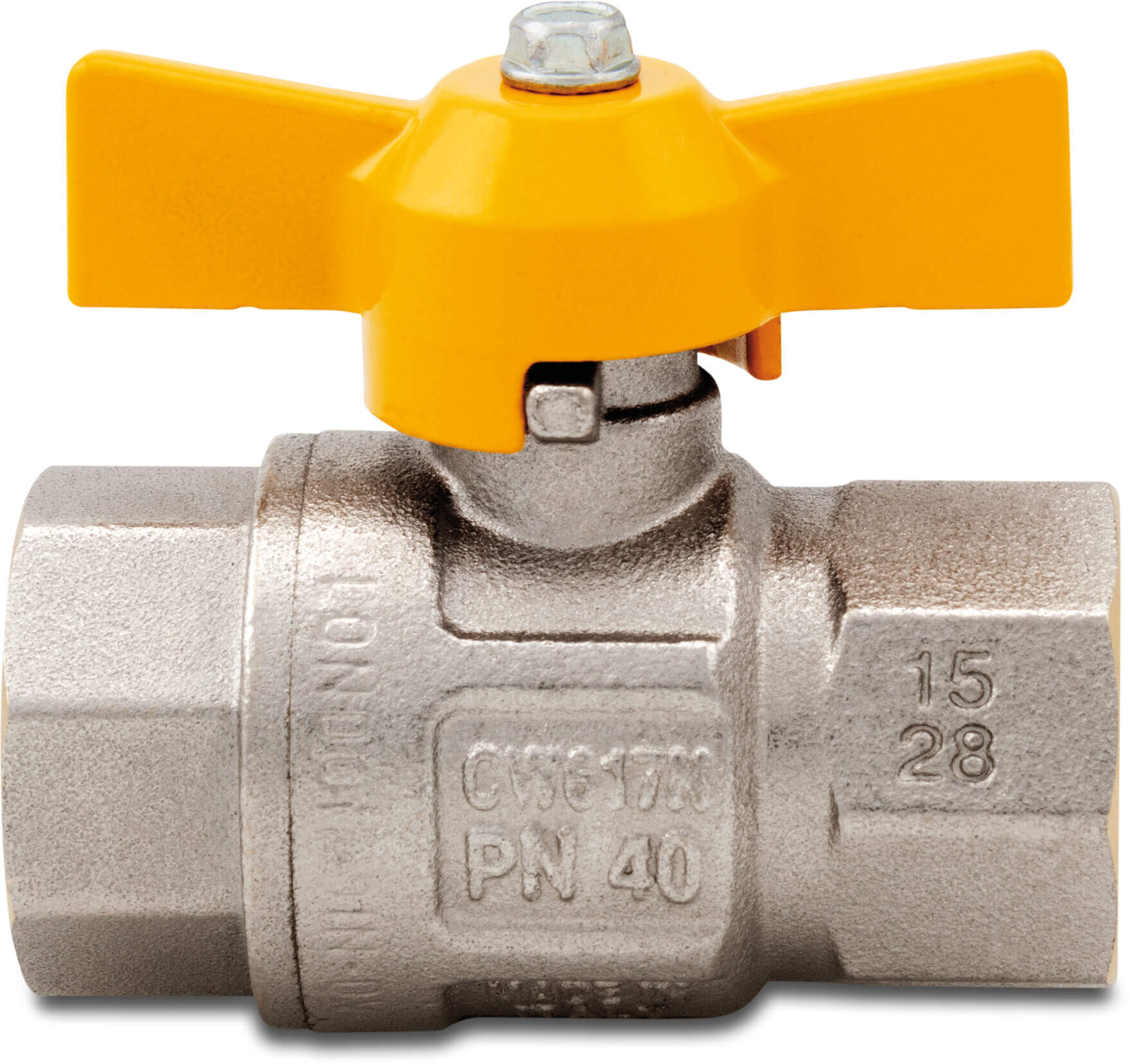 Itap Ball valve brass nickel plated 3/8" female thread 5bar DN10 DVGW type 068