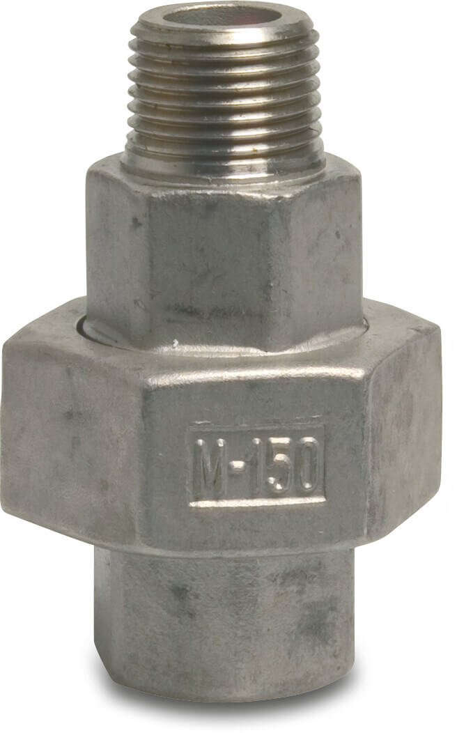 Profec Nr. 331 Union coupler stainless steel 316 1 1/2" female thread x male thread 10bar type flat
