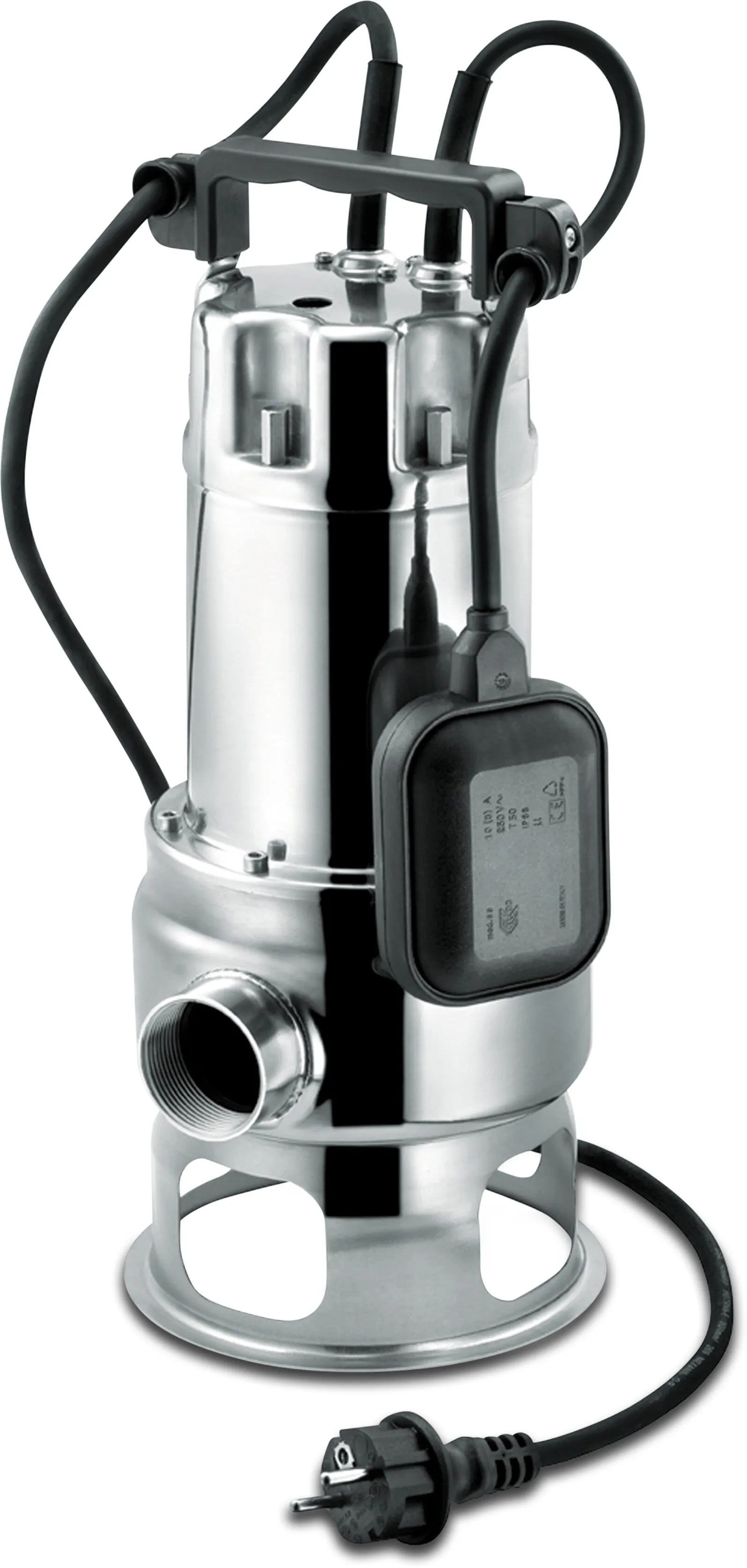 Foras Dykpumpe rustfri stål 2" indvendig gevind 2,2A 400VAC rustfrit stål type DS 80 T set-back Vortex med flyde kontakt