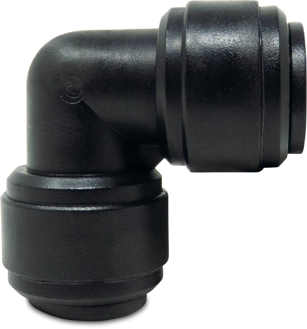 Elbow 90° POM 4 mm push-in 20bar black WRAS type Aquaspeed