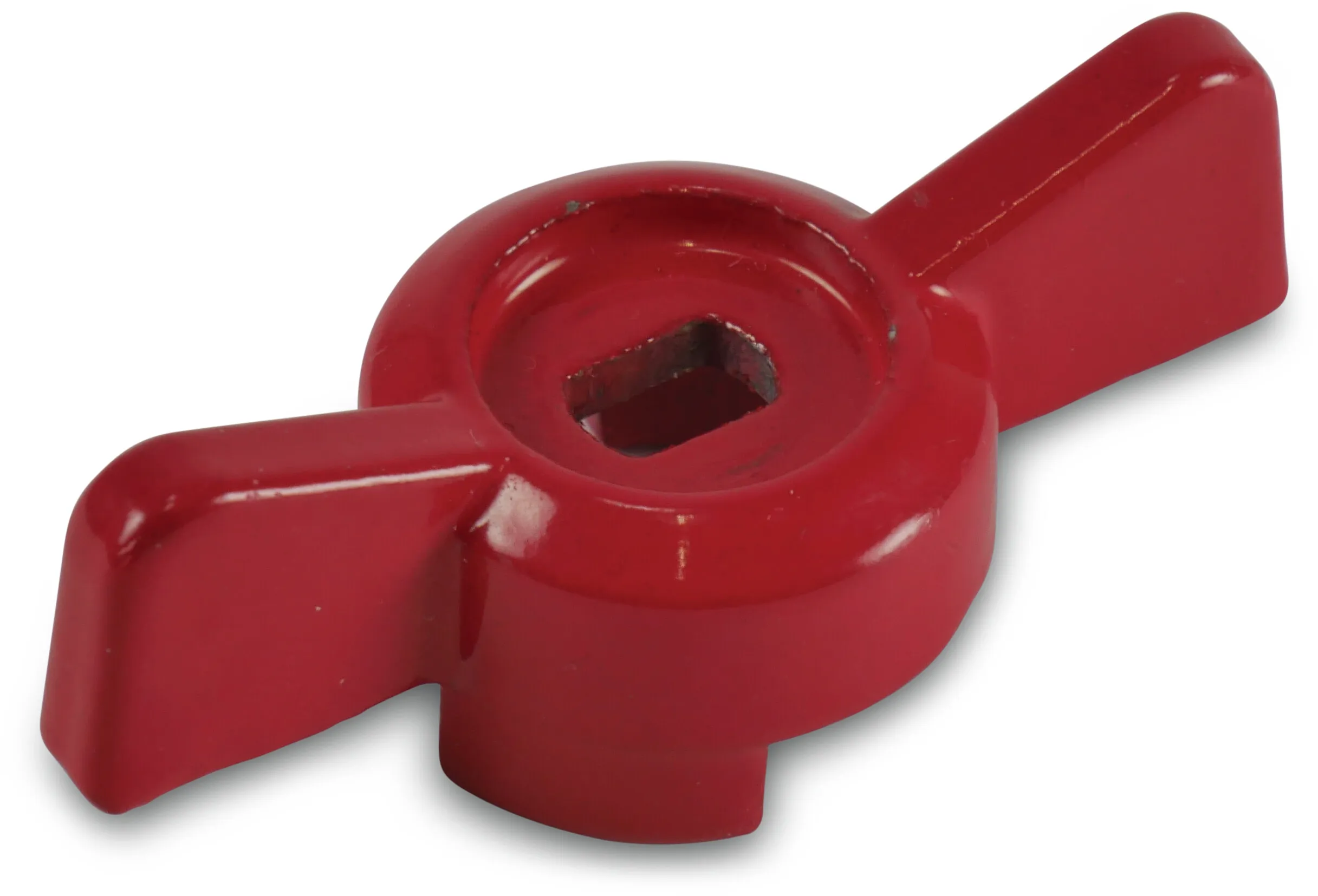 Vlindervormige hendel aluminium 1/4 - 3/8" rood type 100