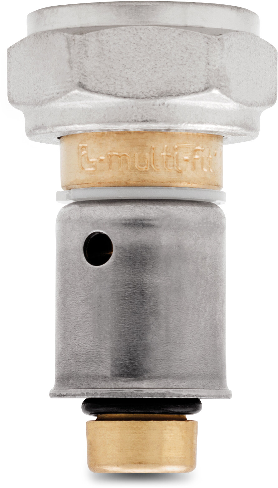 Multi-Fit Connector brass nickel plated 25 mm x 3/4" Multi-fit x eurocone 20bar KIWA