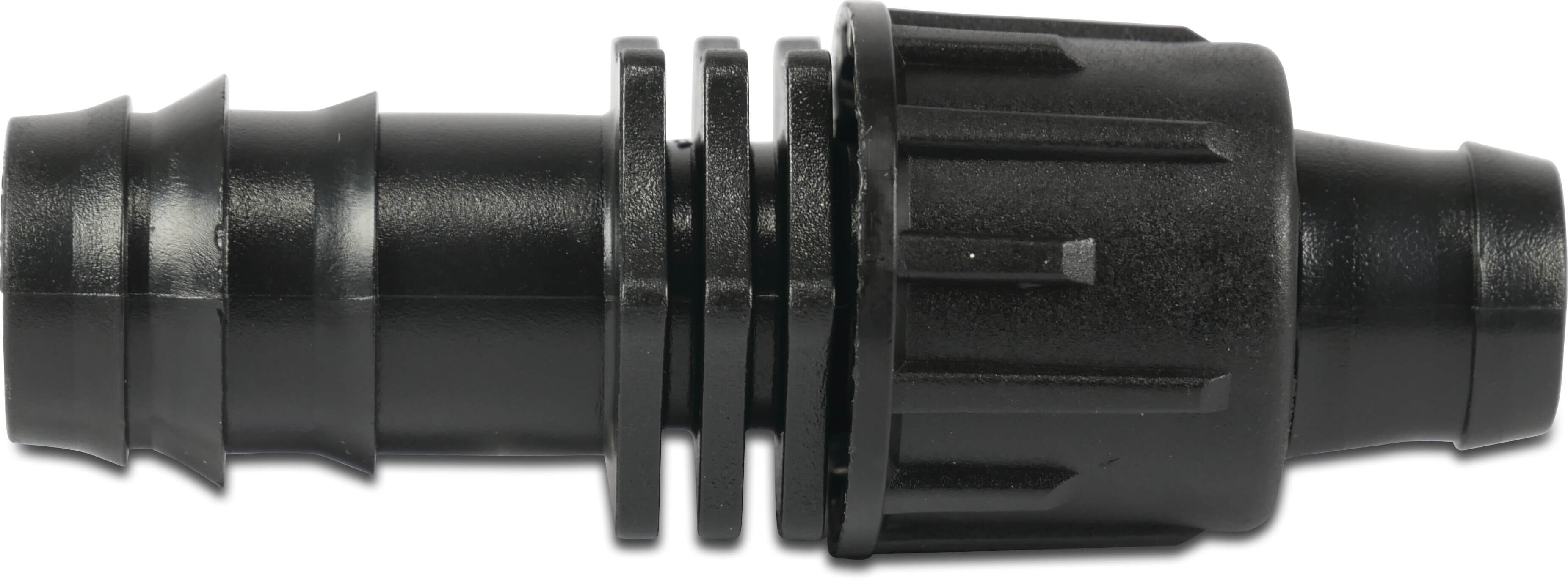 Adaptor PP 20 mm x 17 mm barbed x tape 6bar black