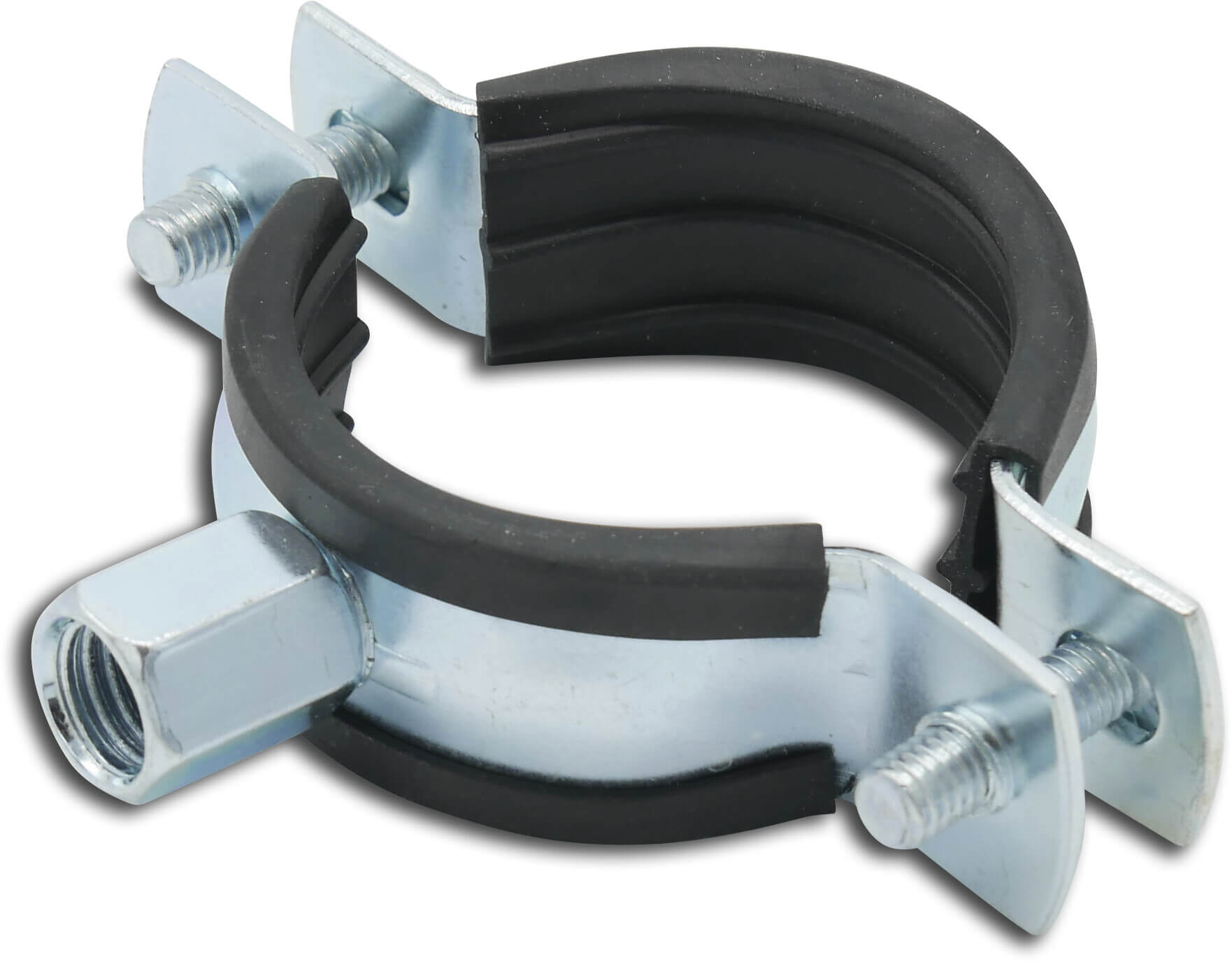 Profec Collier de fixation acier galvanisé 193-200 mm x M8/M10 filetage femelle type 2-pièces