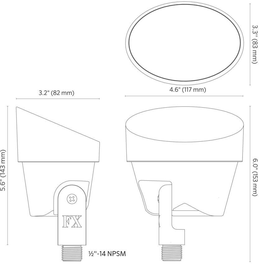 Hunter FXLuminaire Up light composite black type EW31E3WEBC Ecoline