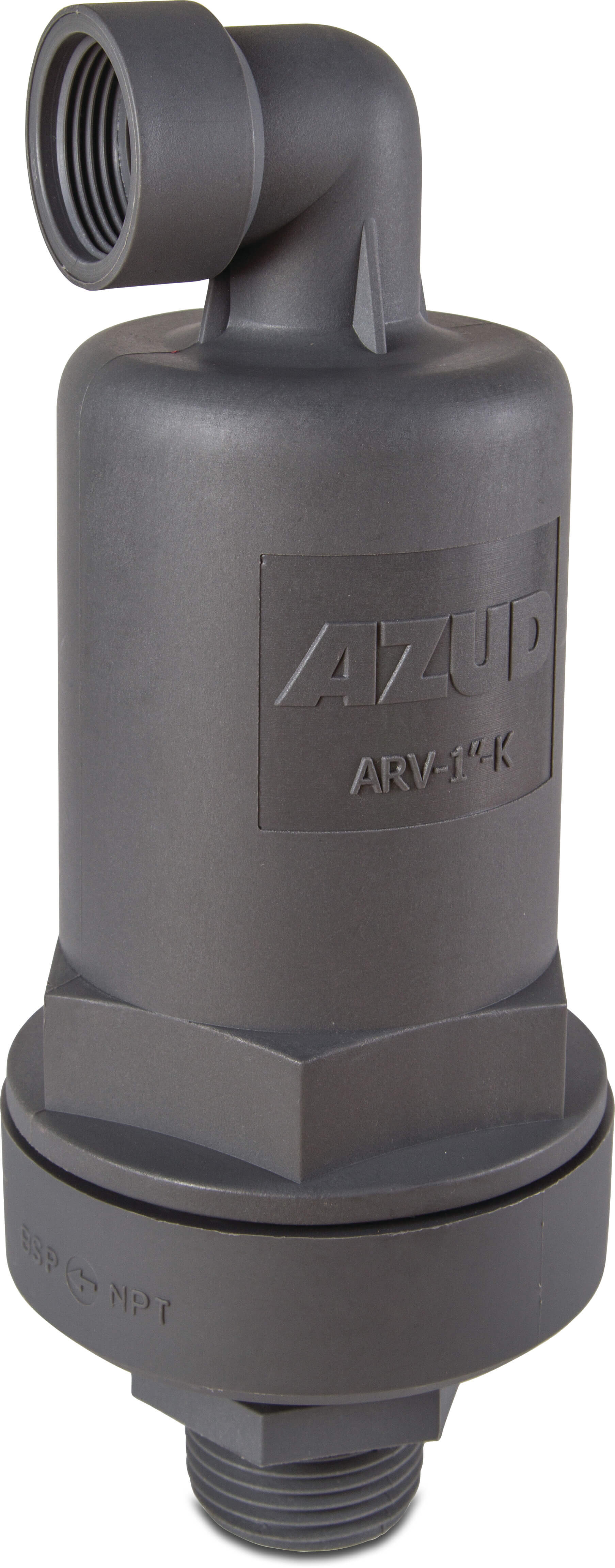 Azud Air release valve PP 1" male thread black type Double effect