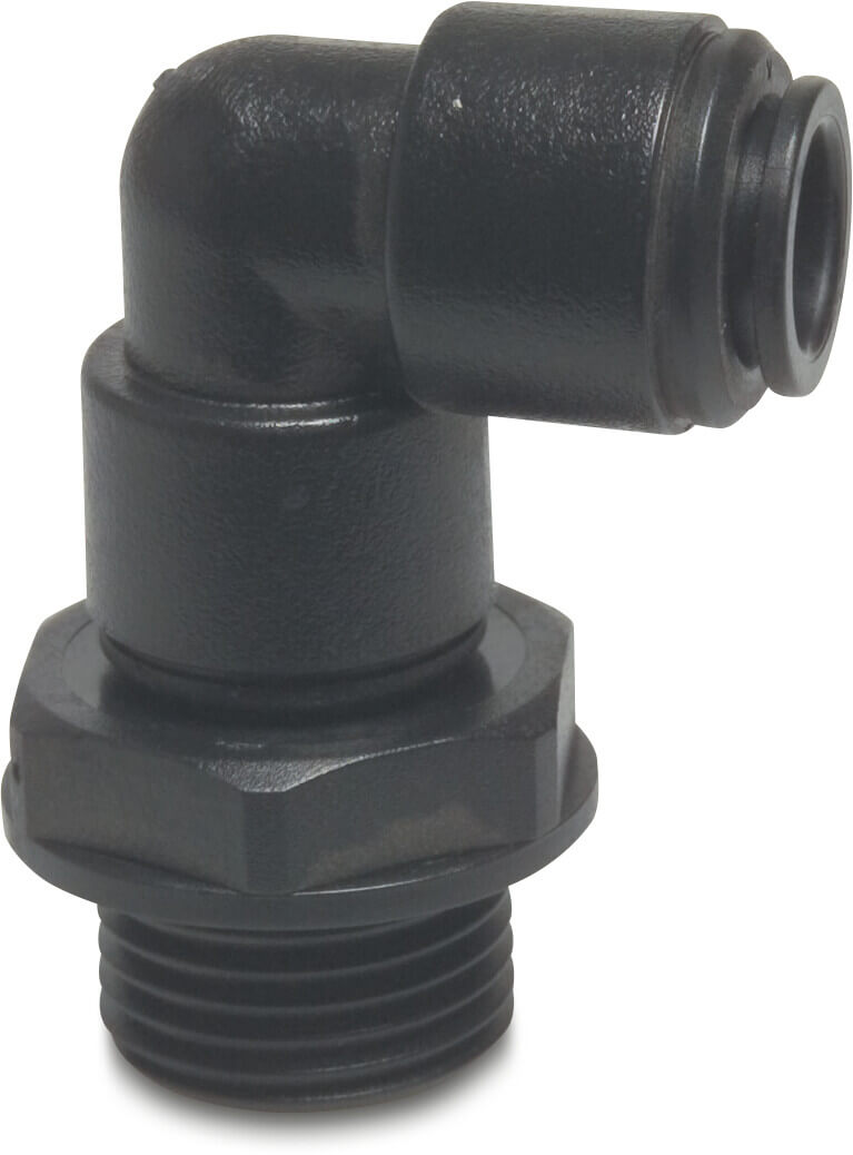 Speedfit Adaptor elbow 90° POM 8 mm x 1/4" push-in x male thread 10bar black type Super