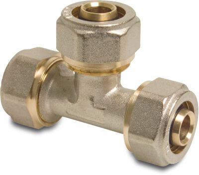 T-Stück 90° Messing DVGW Klemm Typ Alu-PE-X