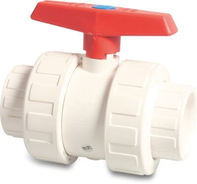 Profec Ball valve PVC-U 10 bar imperial glue socket white type Imperial 2000