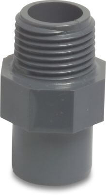 Profec Adaptor bush PVC-U 10 bar imperial glue spigot x male thread grey