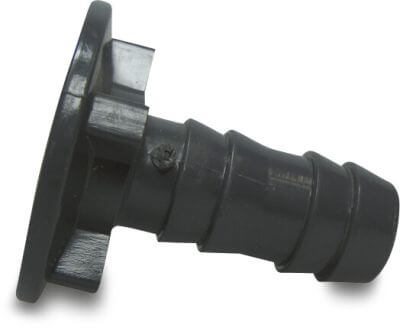 Tülle für Kugelhahn PVC-U DIN Flansch x Schlauchtülle Grau