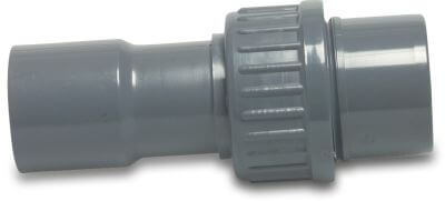 VDL Verschraubung PVC-U 7,5 bar Klebemuffe x Klebemuffe/Klebestutzen Grau
