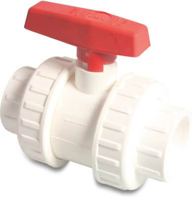 Ball valve PVC-U 16 bar imperial glue socket white type Industrial
