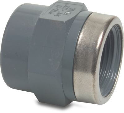 Gewindemuffe PVC-U 10 bar Innengewinde Grau Typ verstärkt